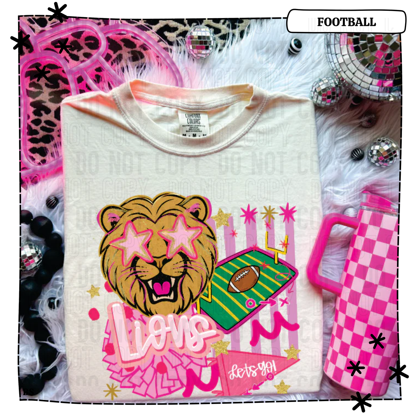 Lions Pink Preppy Mascot