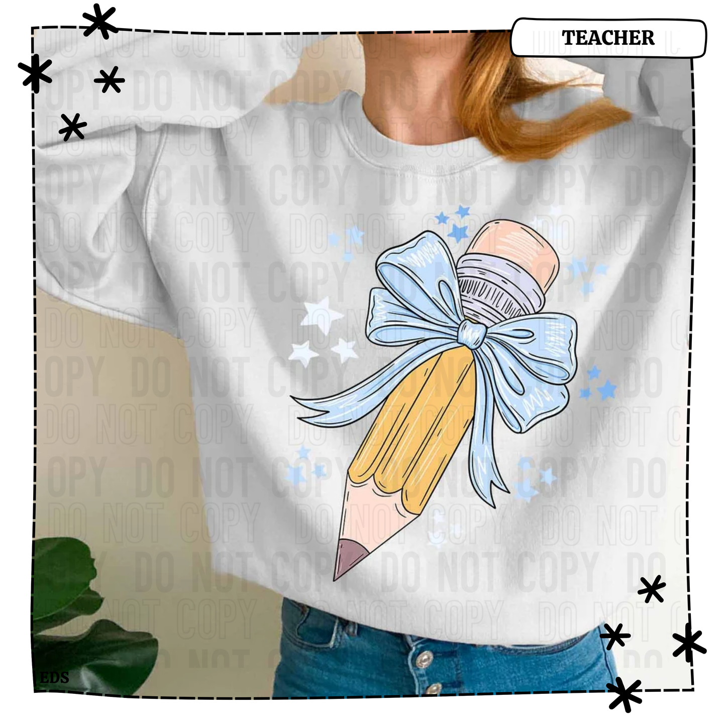 Pencil Baby Blue Bow