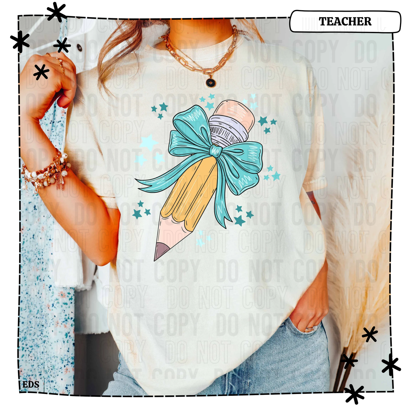 Pencil Blue Bow