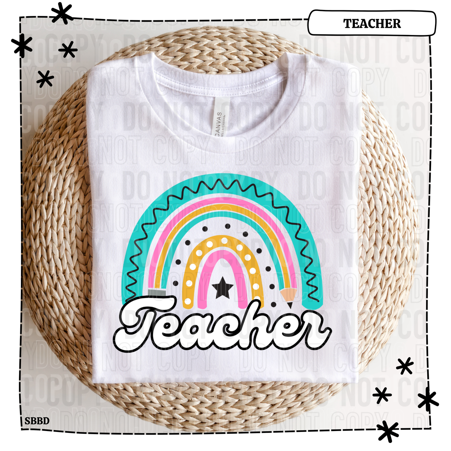 Teacher Pencil Rainbow