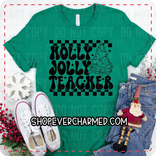 Holly Jolly Teacher BLACK