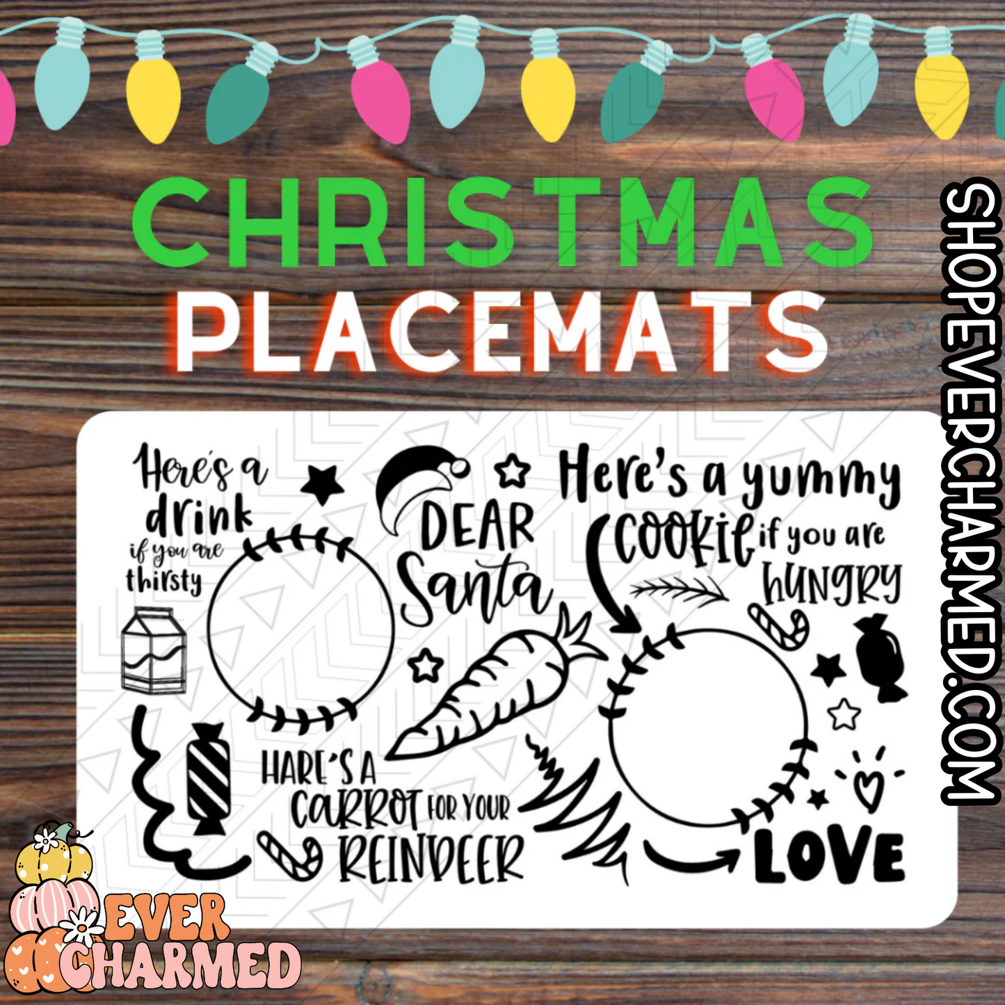 Dear Santa WASHABLE Placemat