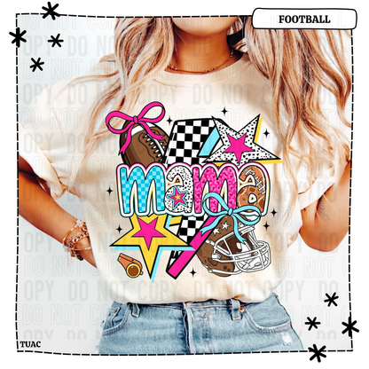 Bright Retro Football Mama
