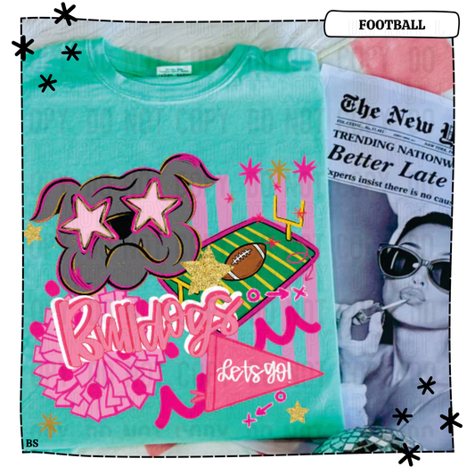 Bulldogs Pink Preppy Mascot