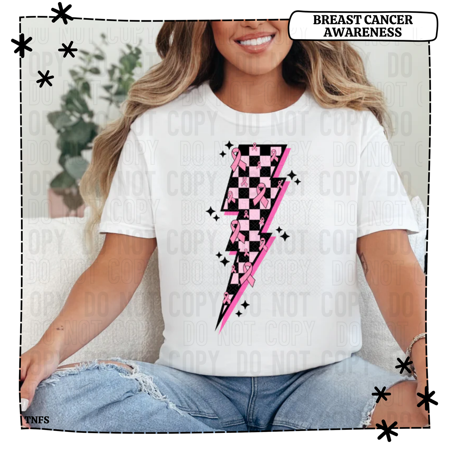 Cancer Ribbon Lightning Bolt Black Pink