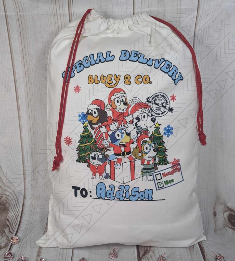 Blue Dog Santa Sack