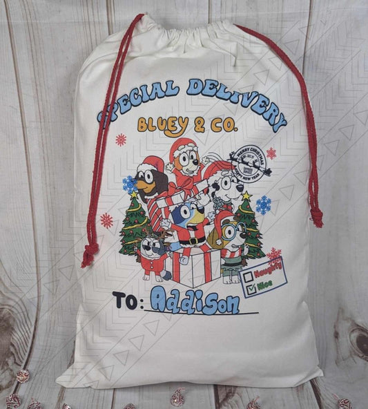 Blue Dog Santa Sack