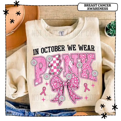 In October We Wear Pink Bow Bolt