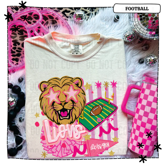 Lions Pink Preppy Mascot