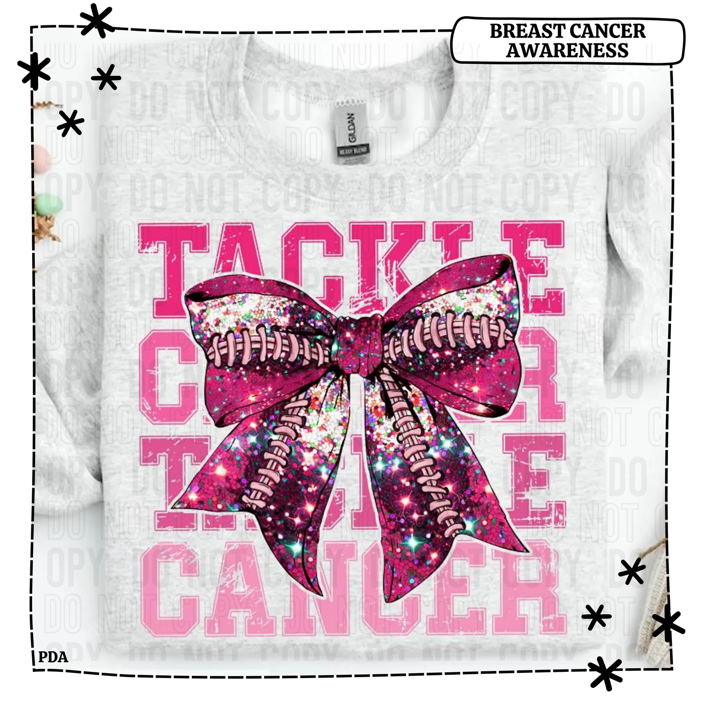 Tackle Cancer Shimmer Bow