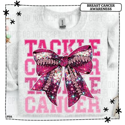 Tackle Cancer Shimmer Bow