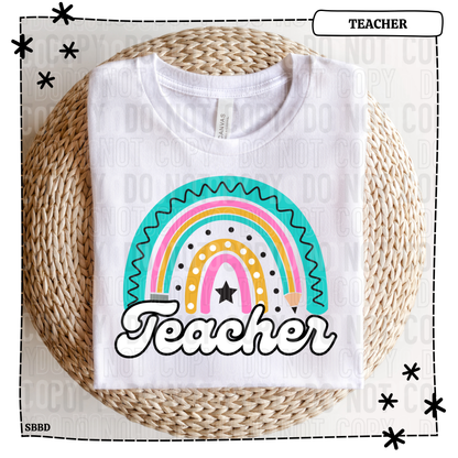 Teacher Pencil Rainbow