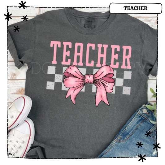 Teacher Pink Bow