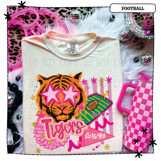Tigers Pink Preppy Mascot